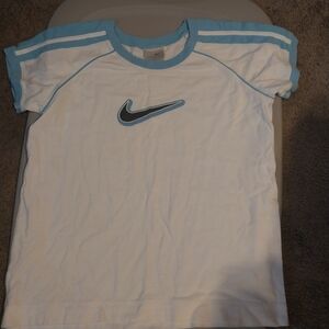 Vintage Y2K Womens Nike Swoosh Graphic Short Sleeve T Shirt Size L